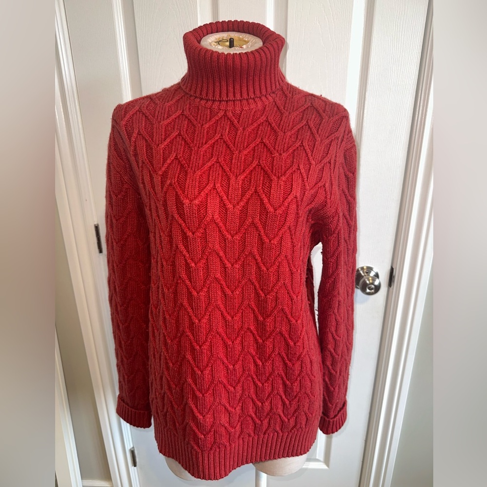 Circolo 1901 Cable Knit Red Turtleneck Sweater